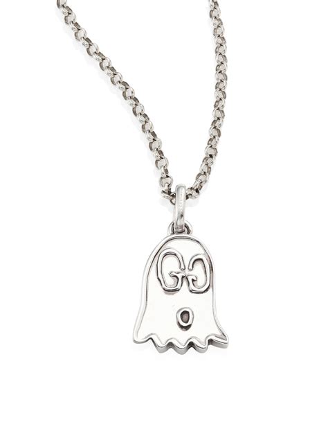 gucci ghost necklace pendant|gucci ghost necklace in silver.